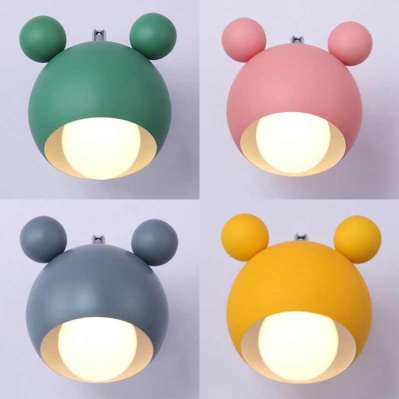 1 Light Metal Wall Mounted Light Fixture Modern Cartoon Bedroom Flush Mount Wall Sconce
