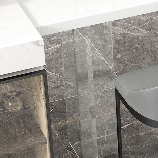 Modern 1/2/3 Pieces Bar Table Set Stone Counter Table with High Stools for Kitchen