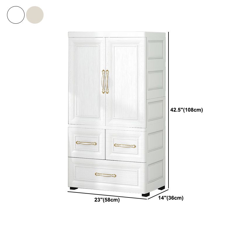 Modern Style Plastic Wardrobe Cloth Rod Included Wardrobe Closet
