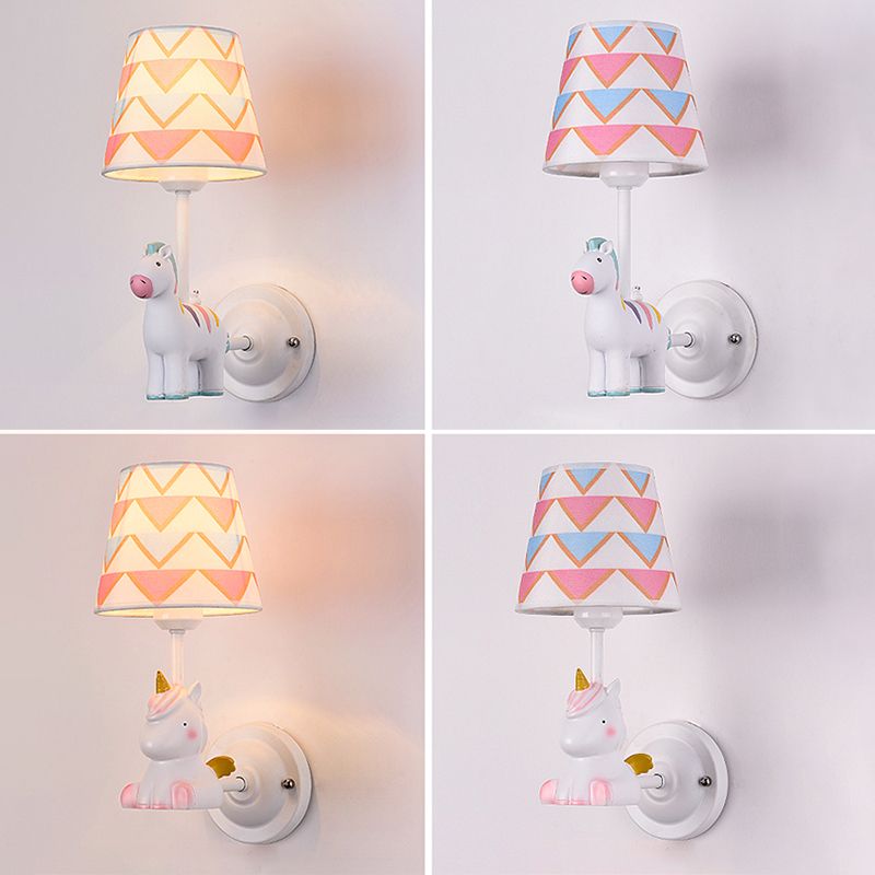 Nordic Style Wall Light Fabric Shade Wall Lamp for Children's Room (Included Doll)