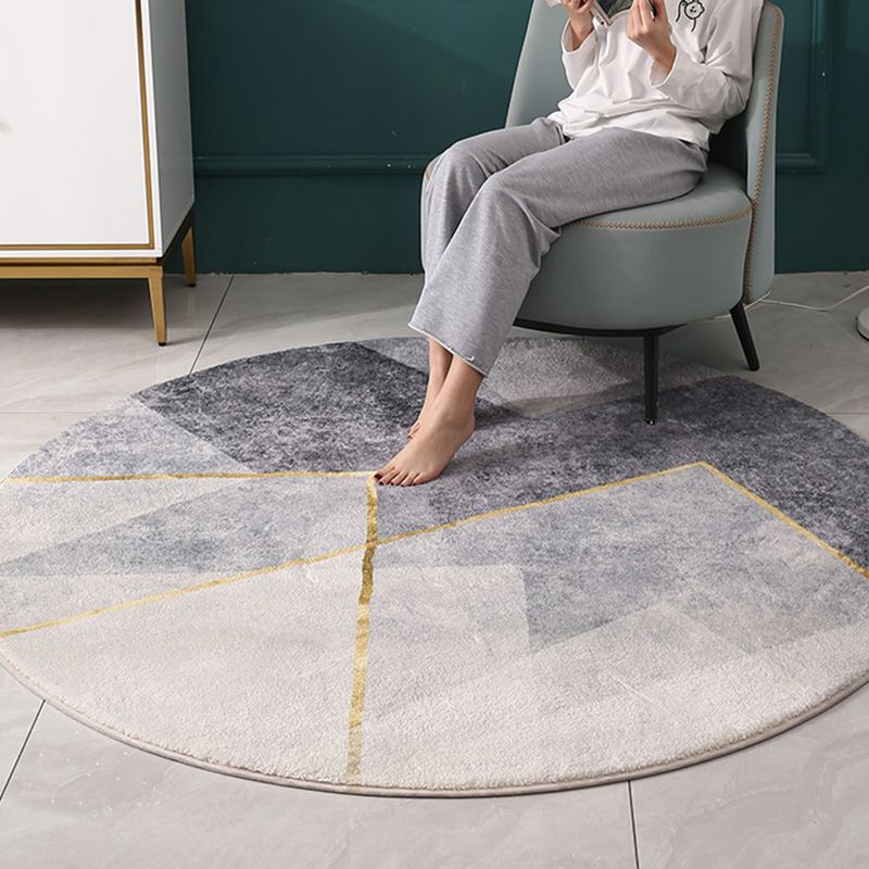 Gray Modern Rug Polyester Indoor Rug Stain Resistant Rug for Home Decor