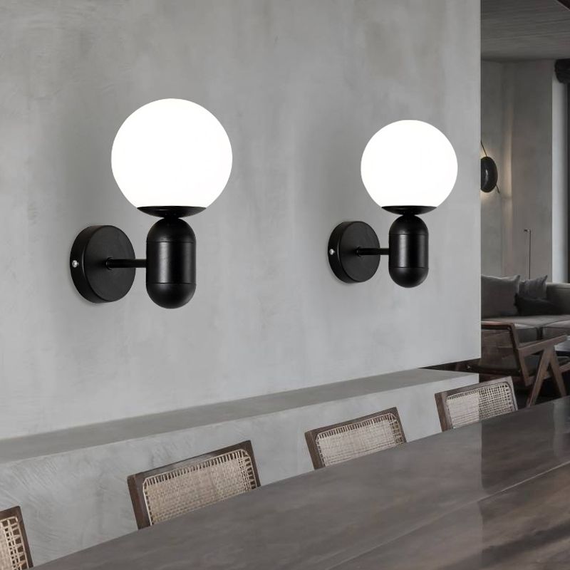 Metalen capsule SCONCE LICHT MET GLOBE TADE HALLWAY FOYER 1 Lichte macaron -stijl wandlamp