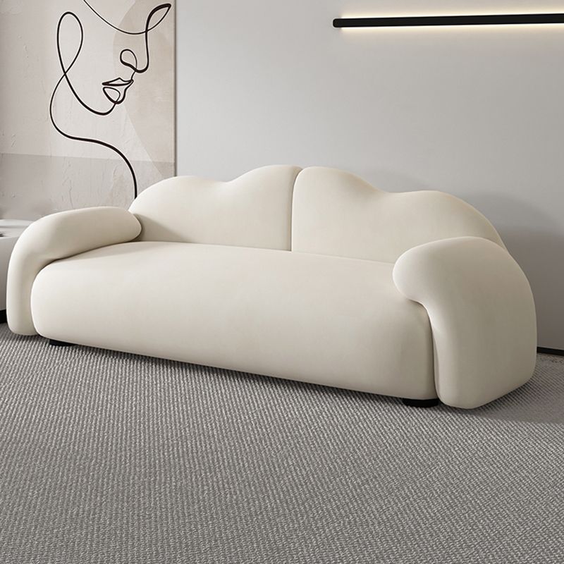 Scandinavian Seating White Cushions Rolled Arm Living Room Settee