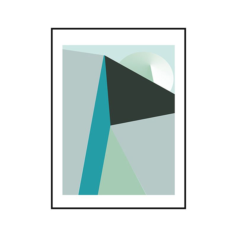 Pastel Color Geometric Canvas Abstract Modern Style Textured Wall Art Print for Hall