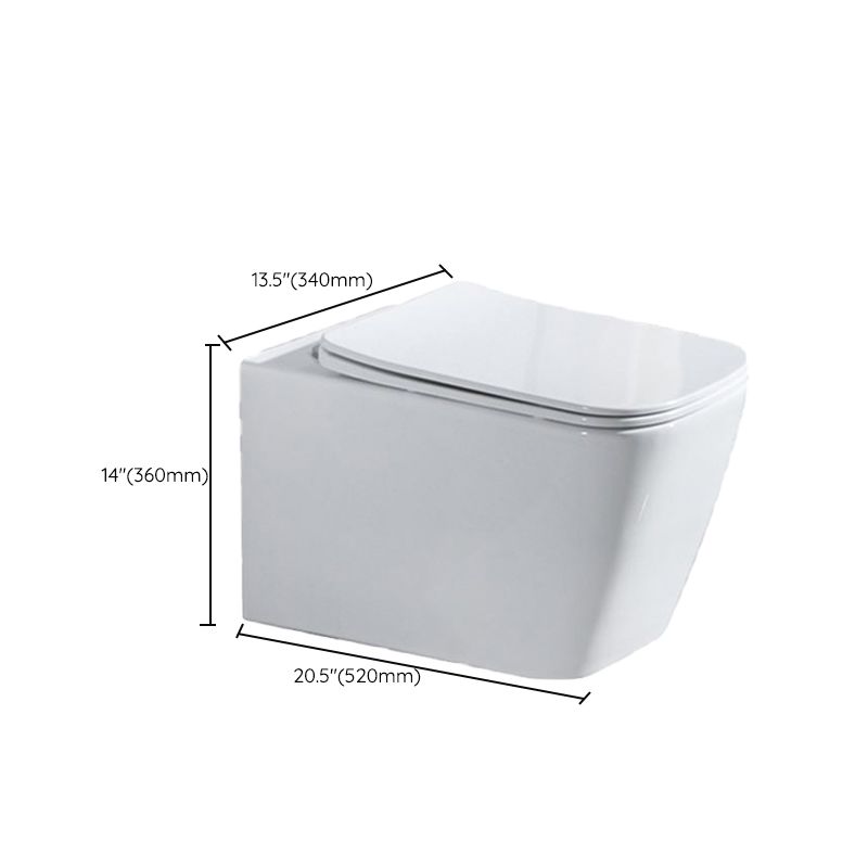 Modern Ceramic Flush Toilet Wall Mount White Urine Toilet with Seat for Bathroom