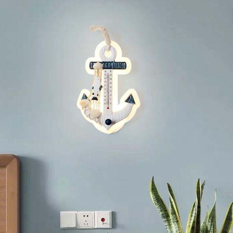 Monte a parete ombreggiata Light Kids Kids Acrilic Accasionismo Apparecchiatura da parete LED in bianco