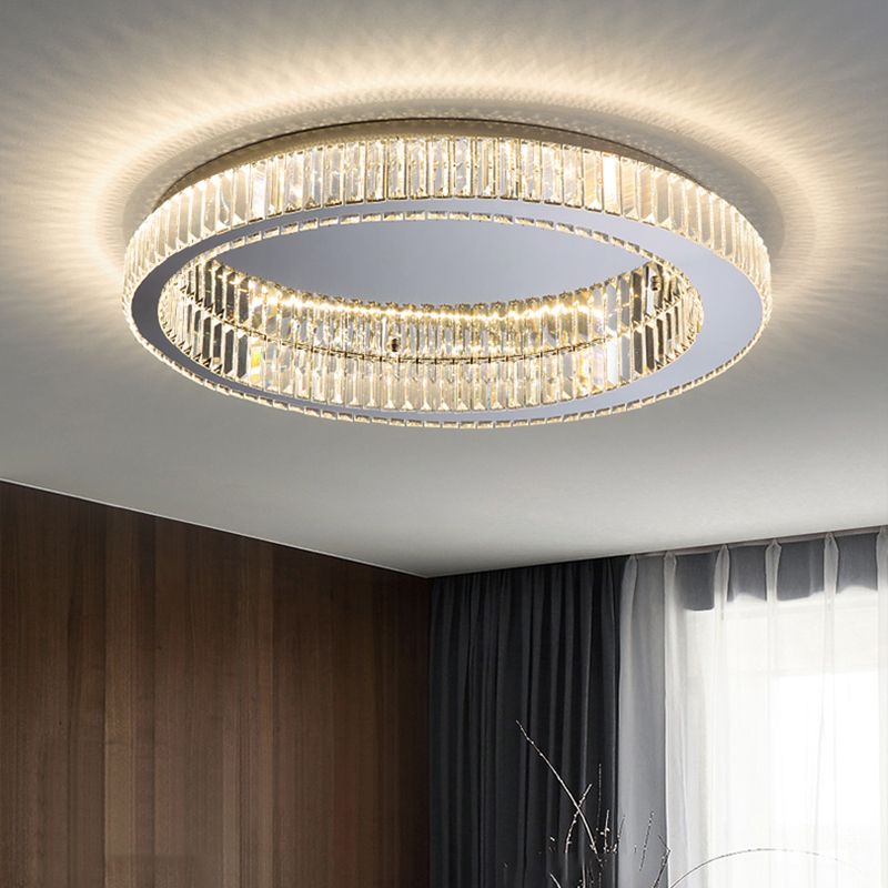 Kristalzilveren LED-inbouwlamp in moderne, modieuze stijl Ronde plafondlamp van roestvrij staal