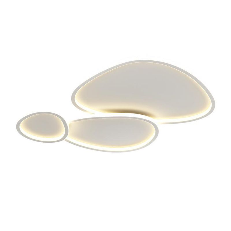 White Modern Flush Mount Lighting Unique LED Ceiling Light for Living Room