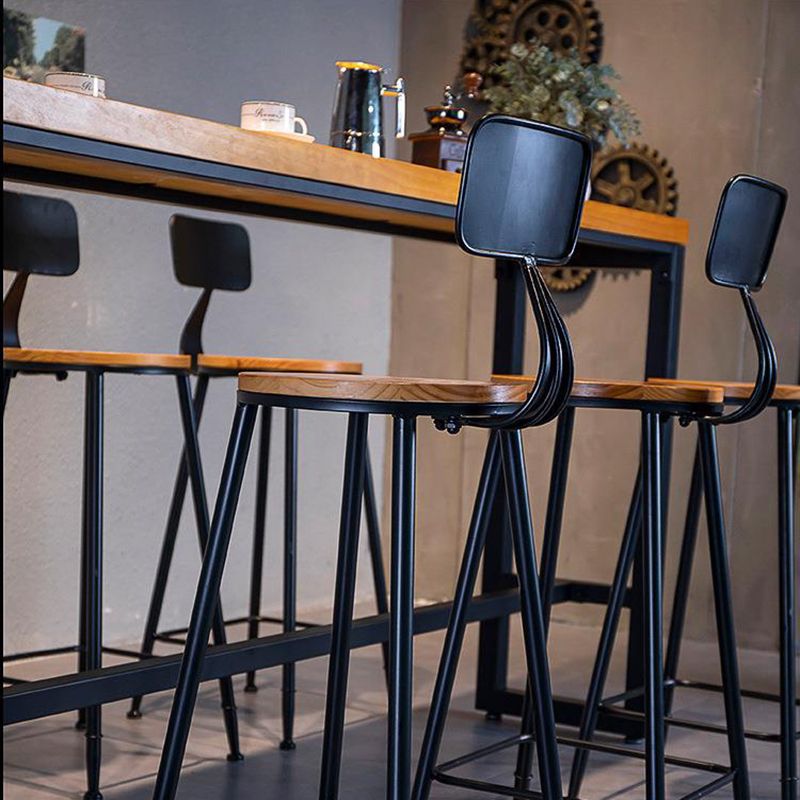 Industrial Bar Table Rectangle Solid Wood Bar Height Pub Table for Cafe