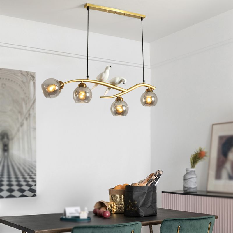 Modern Style Geometric Pendant Lights Metal 4 Light Hanging Pendant Lights