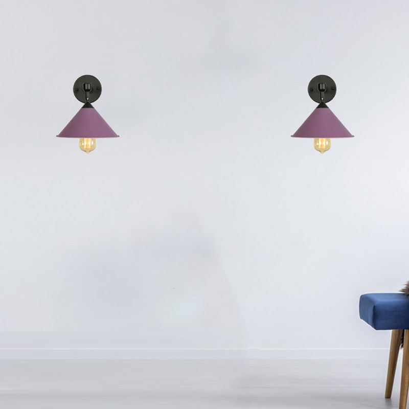 Modern Style Cone Shape Wall Sconce Metal Wall Light for Bedroom