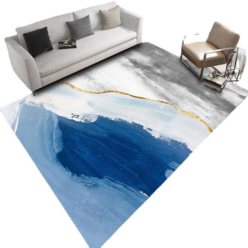 Abstract Pattern Rug Stain Resistant Rectangle Shape Rug for Home Decor