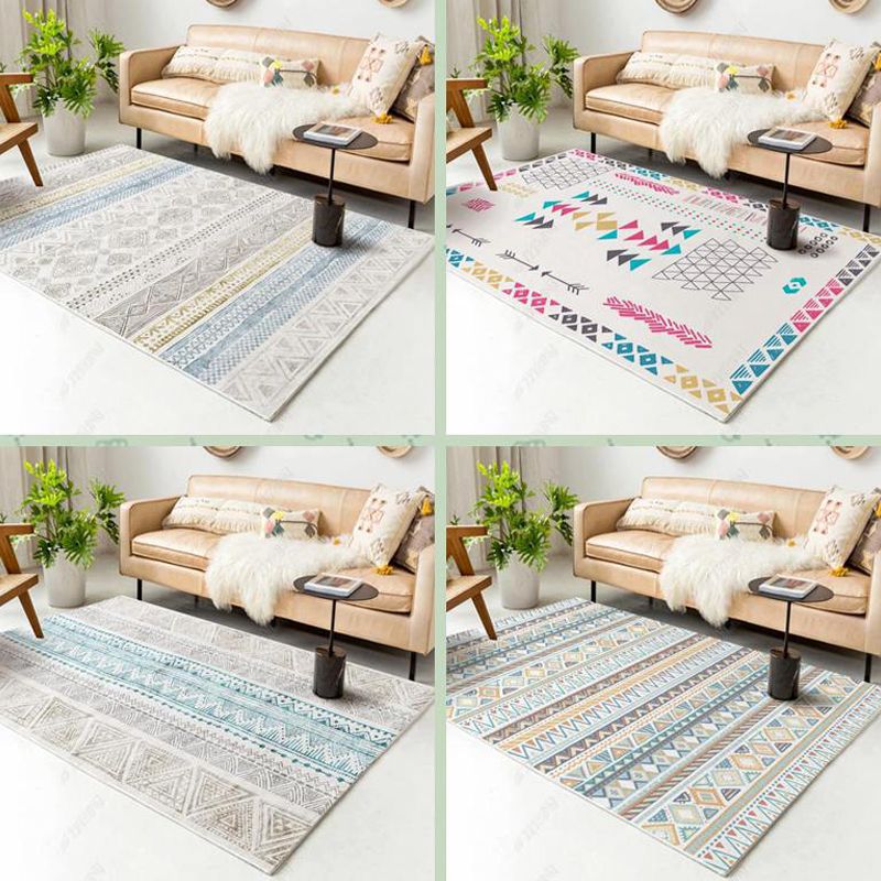 Vintage Salon Teppich mehrfarbig geometrisches Musterbereich Teppich Polypropylen Haustierfreundlicher Nicht-Schlupf-Backing-Teppich