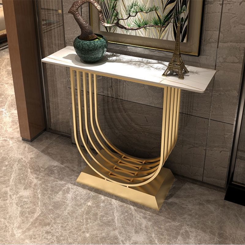 11.81 inch Wide White/Black Console Table Contemporary Console Sofa Table