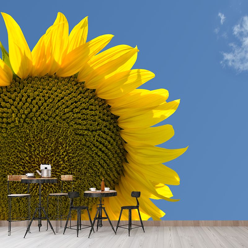Minimalistic Sunflower Wall Mural Living Room Bedroom Entryway Cafe Design