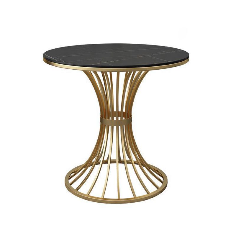 Matte Finish Stone Top Dinette Table for Home Traditional Luxury Round Dining Table