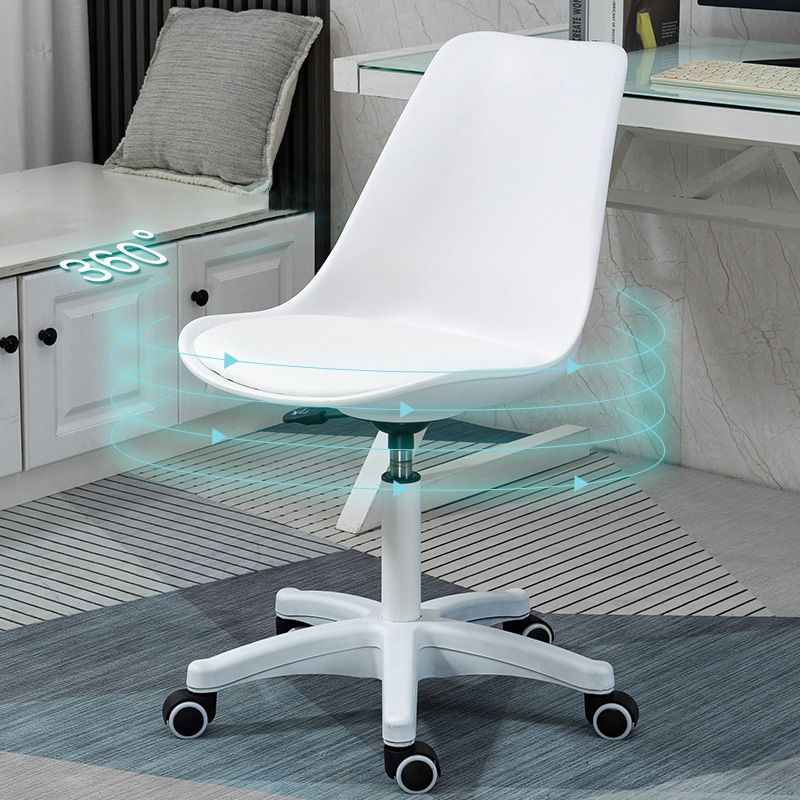 White Nylon Modern Desk Chair Mid-Back Leather Conference Chair