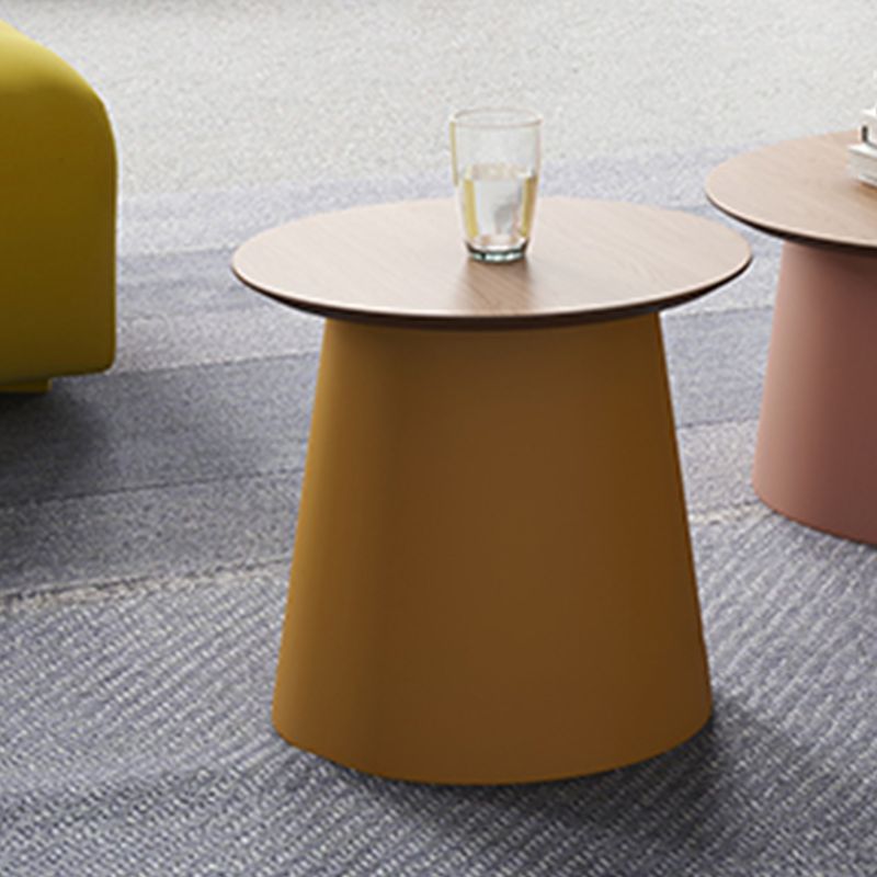 Modern Style Round Acrylic/wood Table with One Foot Base Coffee Table