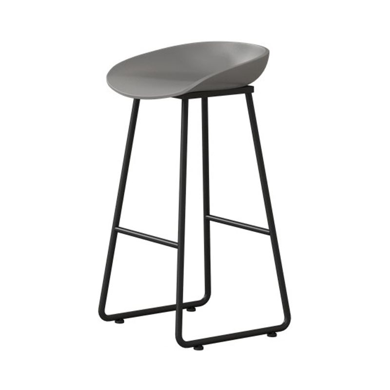 Modern Milk Tea Shop Footrest Barstool Matte Finish Plastic Stool