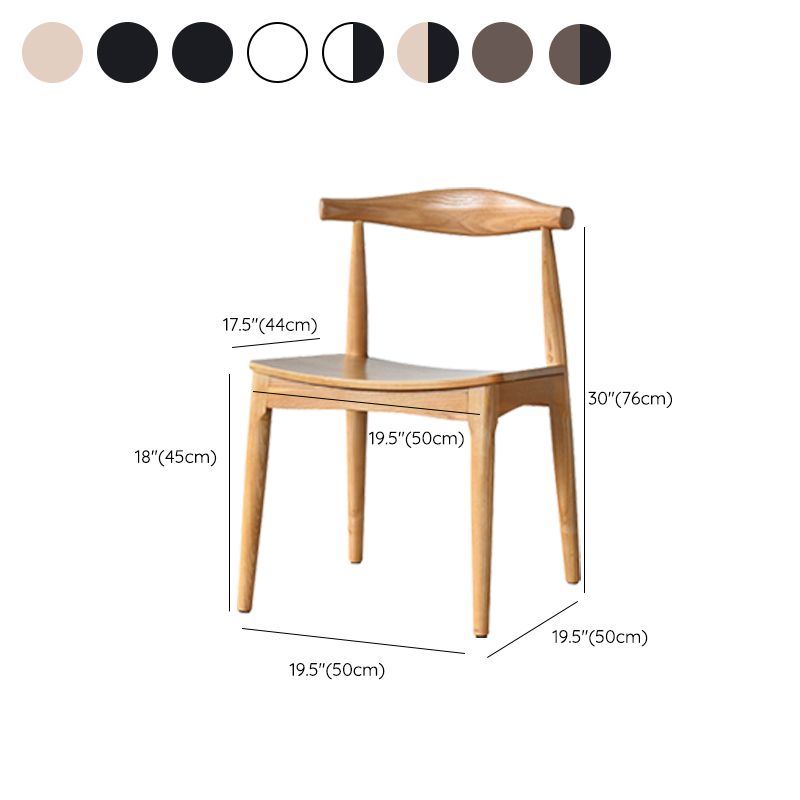Contemporary Side Chair Wood Open Back Dining Room Chair for Indoor