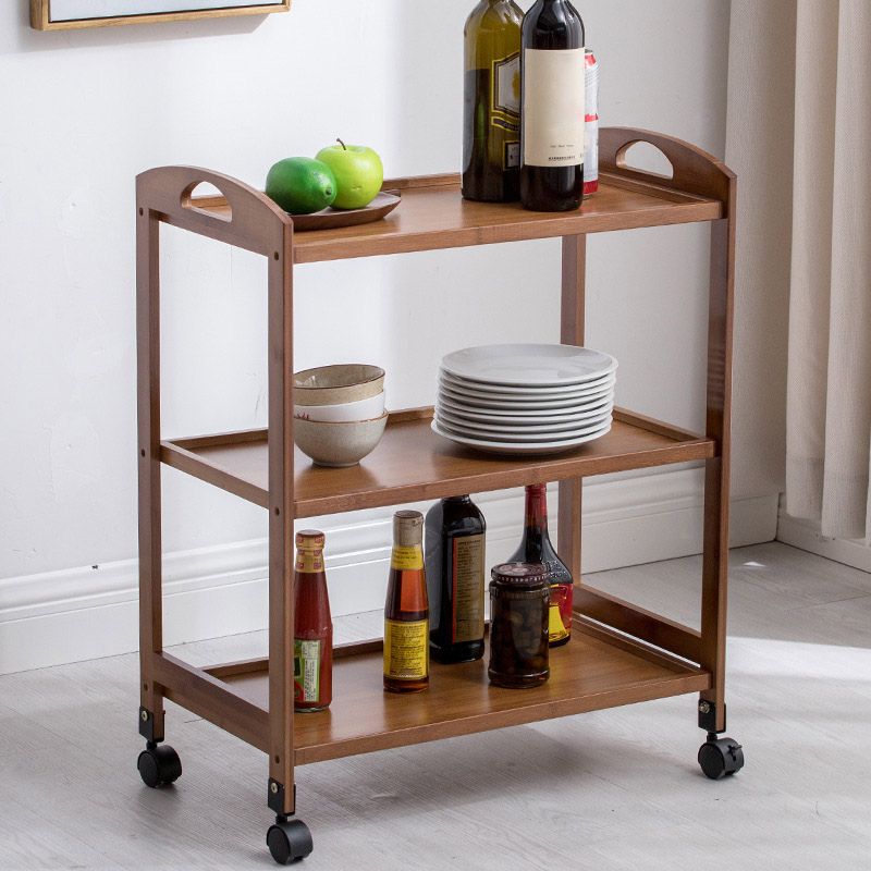 Rolling Home Dining Kitchen Trolley Modern Wooden Kitchen Cart