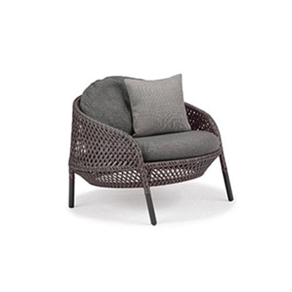 Gray Cushion Patio Sofa Tropical Metal Frame Outdoor Patio Sofa with Pillows