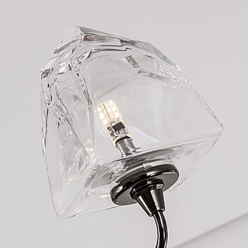 METALE Curved Wall Light Sconce Modernist 2 Luci a parete Montata a parete con tonalità in vetro a campana con finitura nera