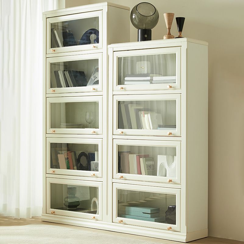White Standard Bookcase Contemporary Wooden Bookshelf with Shelves