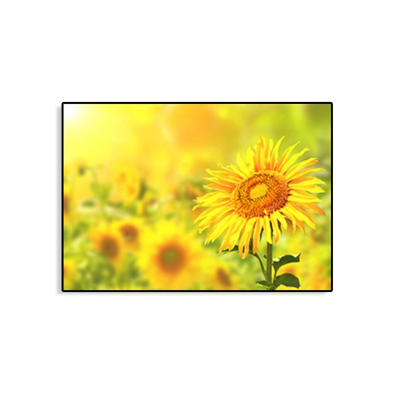 Textured Sunflower Canvas Art Modernism Wall Decor for Girls Bedroom, Multiple Sizes