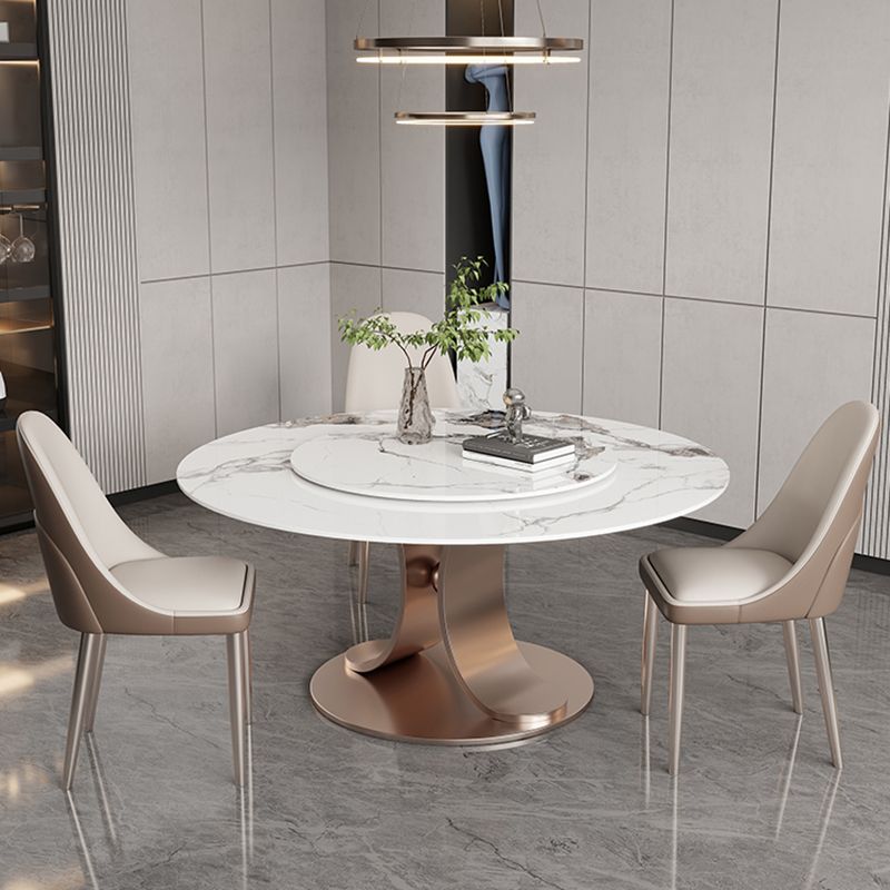 Rose Base Pedestal Dining Table Traditional Luxury Round Stone Dining Table