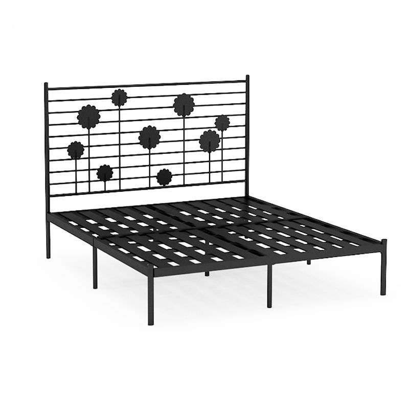 Glam Open-Frame Bed Metal Rectangular Headboard Standard Bed