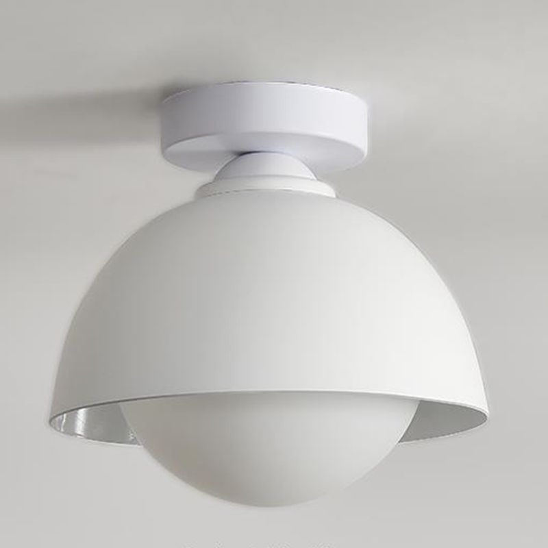 Modern Style Ceiling Light 1-Light Ceiling Mount Light with Glass Shade for Bedroom
