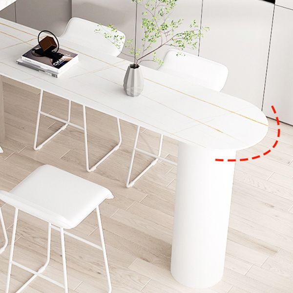 Industrial 41.3"H Bar Table Faux Marble White Top Specialty Bistro Table