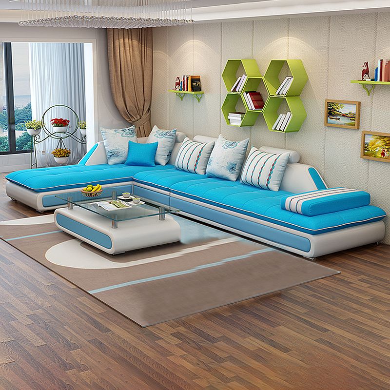 129.13 Inches Long Velvet Sectional Modern Sectional for Living Room