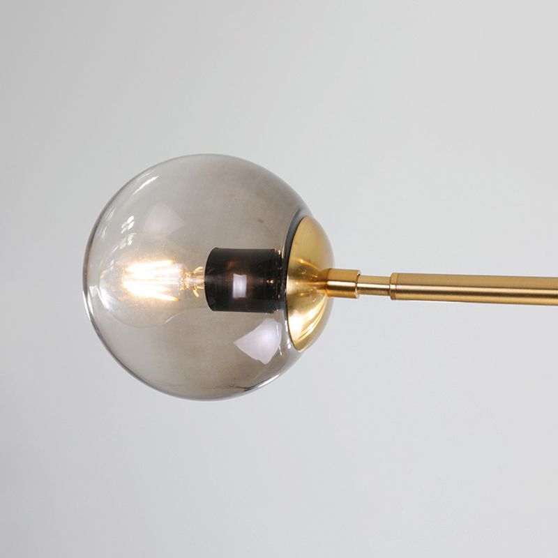 Luce a sospensione dell'isola a 6 luci oro in moderno luce di ferro battuto in stile creativo con tonalità di vetro