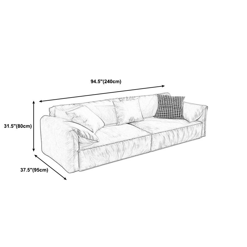Green Contemporary Faux Leather Pillow Top Arm Standard Sofa with Loose Back