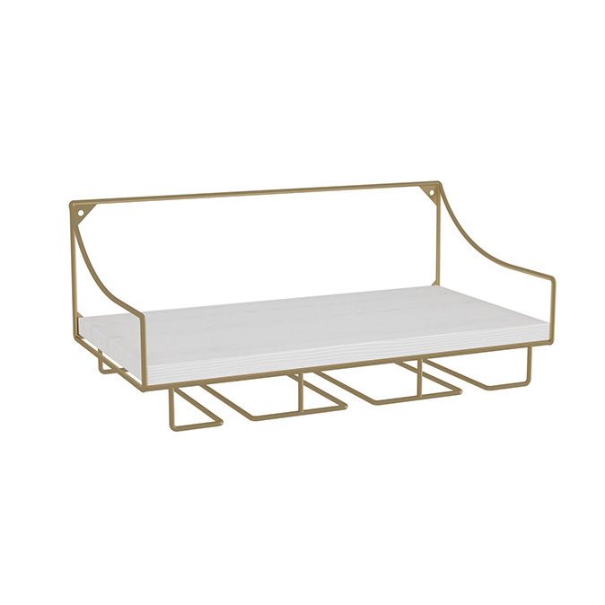 Modern Metal Wine Holder Rack 16.9" x 9" x 7" Wall Mounted Wine Jail with Shelf