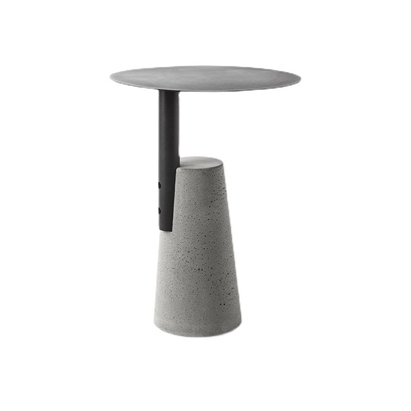 Iron Top End Side Table Concrete Pedestal Sofa Side Accent Table