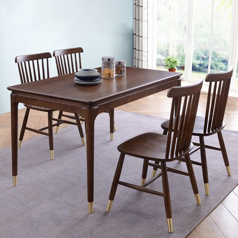 Contemporary Wooden Dining Set Standard Height Dining Room Table Set for Home Use