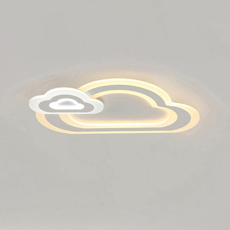 Star/Cloud/Loving Heart Ceiling Lamp Cartoon Acrylic Kids Bedroom LED Flush Mount Light in Warm/White Light