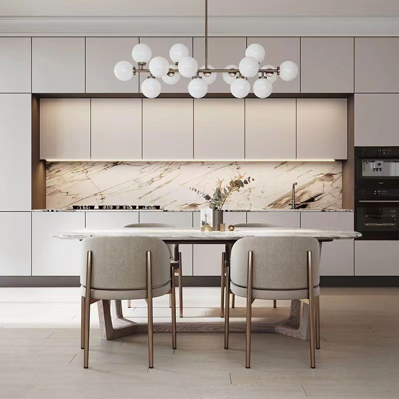 Luxury Style Metal Arm Dining Chair with Upholstered for Dining Room