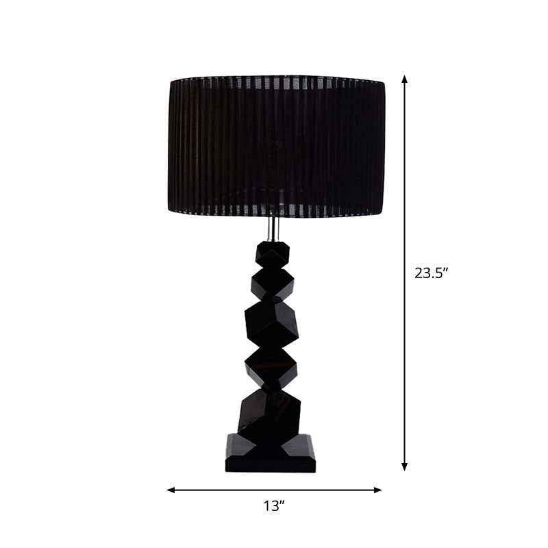 Lampe de chevet de tambour noir moderne de 12 "/ 13" W.