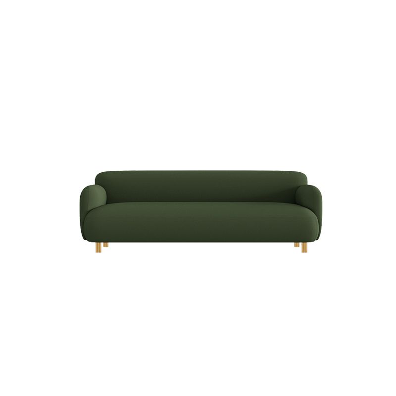 Faux Leather Sofa 27.55" H Recessed Arm Sofa for Living Room