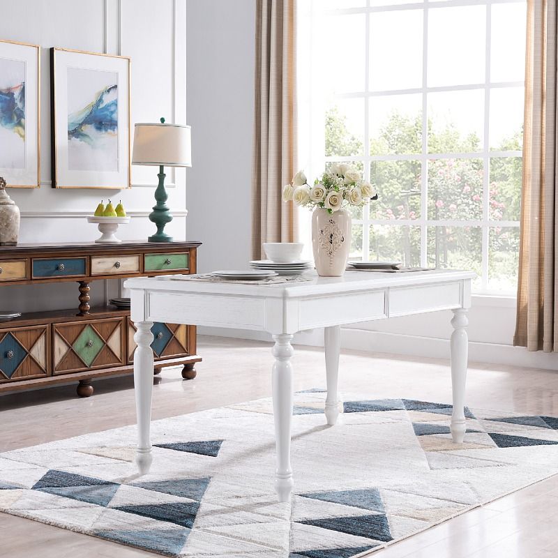 Mid-Century Modern Rectangle Dining Table Wood Table for Kitchen,55"L x 31.5"W x 29.5"H