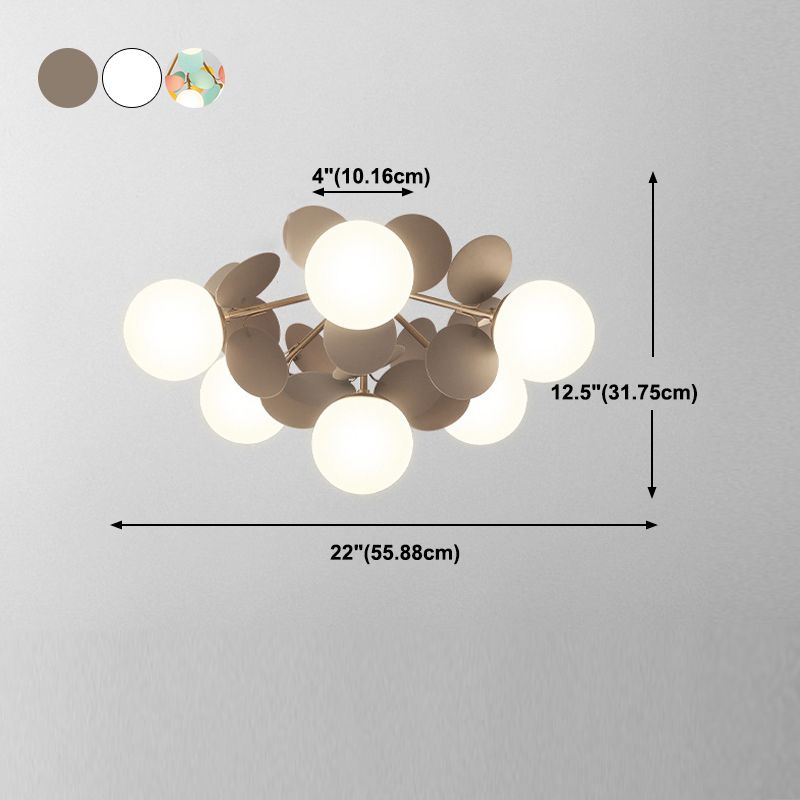Lámpara de techo de techo de forma esférica de estilo moderno iluminación de techo múltiple de luz para dormitorio