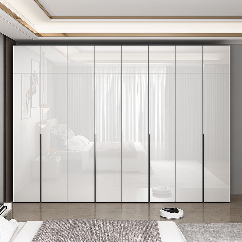 Engineered Wood Wardrobe Armoire Contemporary Storage Cabinet