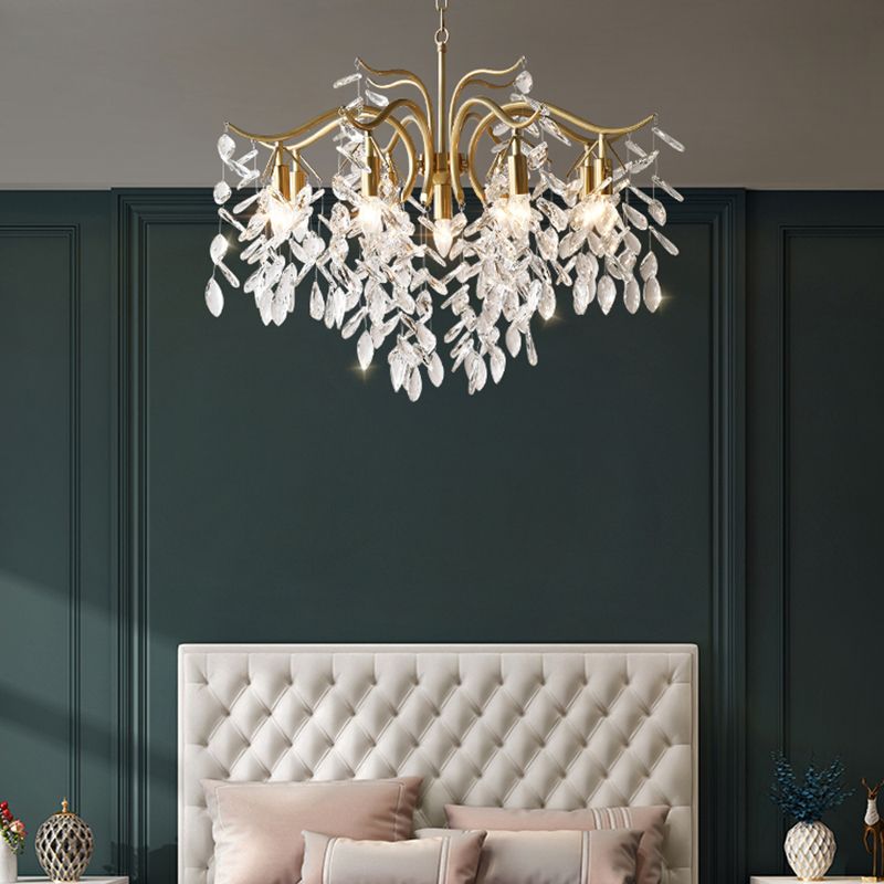 American Branch Chandelier Crystal Multi Light Hanging Light for Bedroom