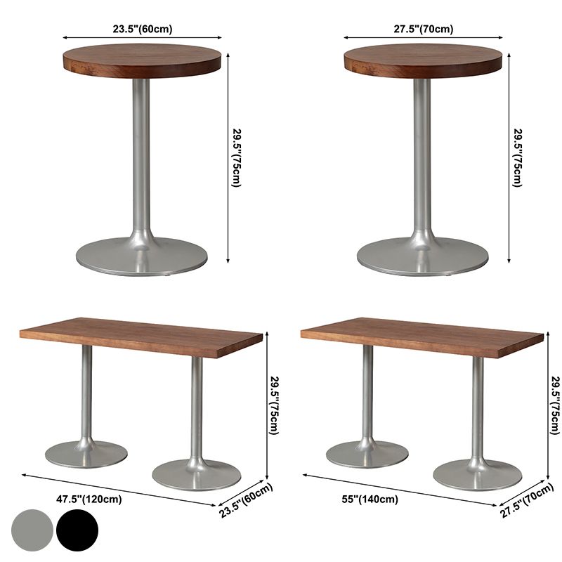 Table de salle à manger industrielle table en bois massif en bois avec base en métal pour le dîner de cuisine à la maison