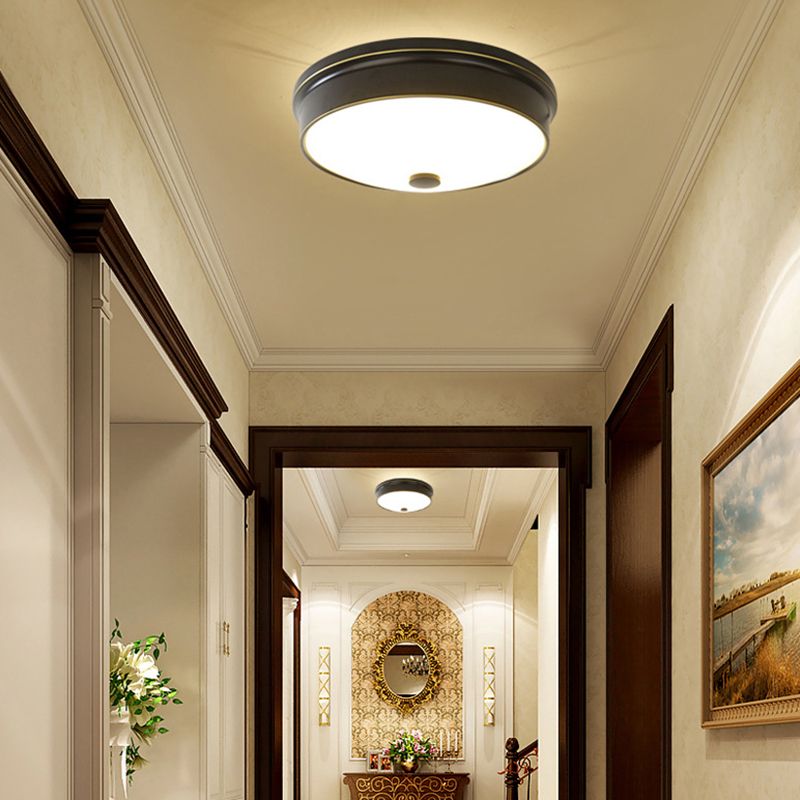 Rustic Simple Metal Flush Mount Ceiling Lamp Round Shape LED Flush Mount Lighting for Bedroom