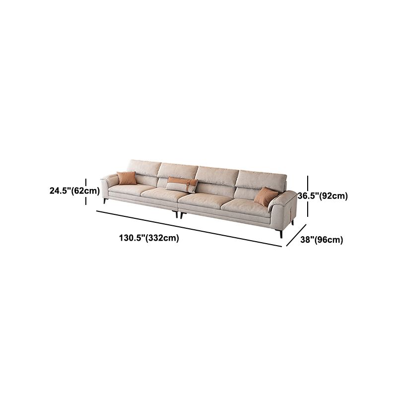 Modern Grey Faux Leather Sofa & Chaise Pillow Top Arm Sofa - 36.22" H